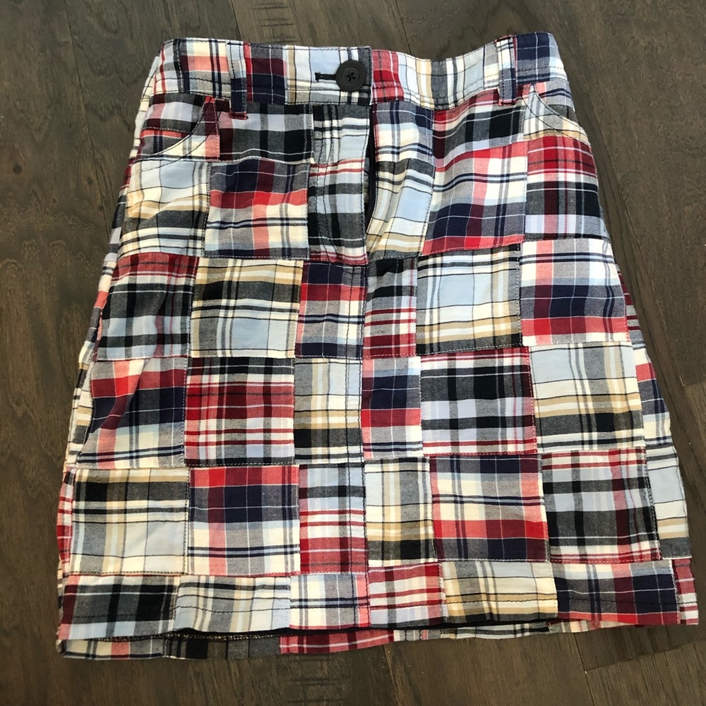 high waisted patchwork skirt